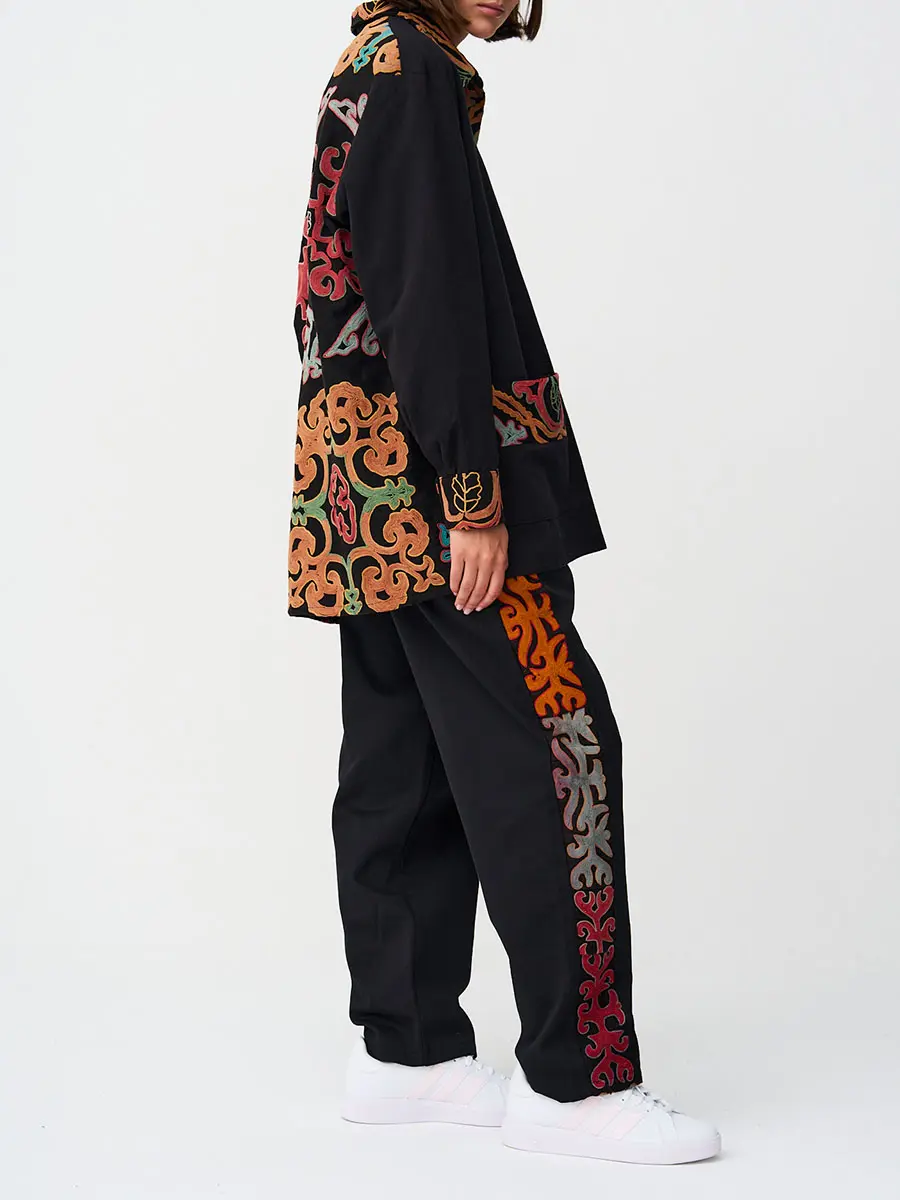 Рубашка хлопковая Black/Orange