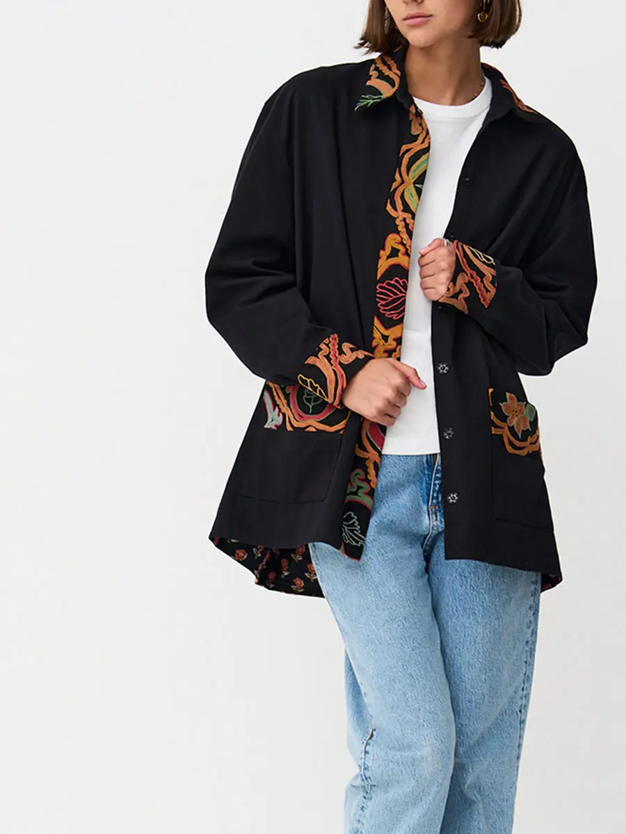 Рубашка хлопковая Black/Orange