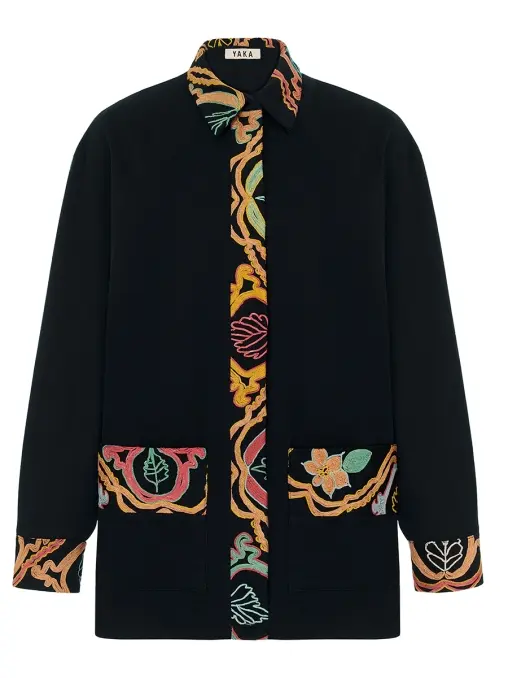 Рубашка хлопковая Black/Orange YAKA