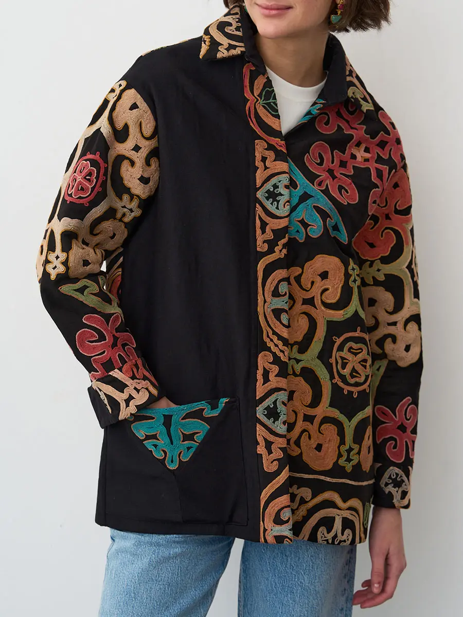 Рубашка хлопковая Black/Orange