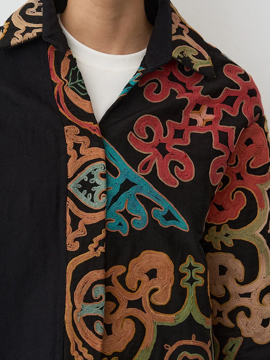 Рубашка хлопковая Black/Orange