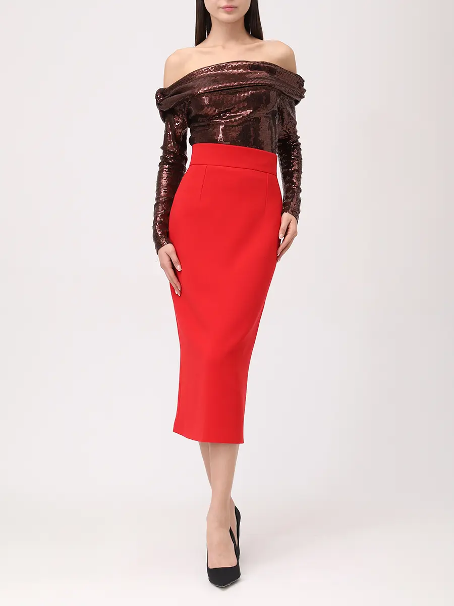 Юбка-карандаш из шерсти и вискозы