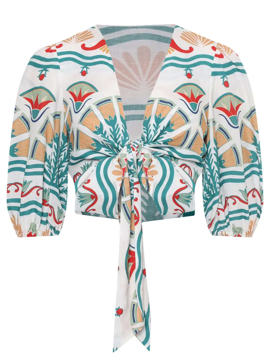 Блуза из вискозы и льна