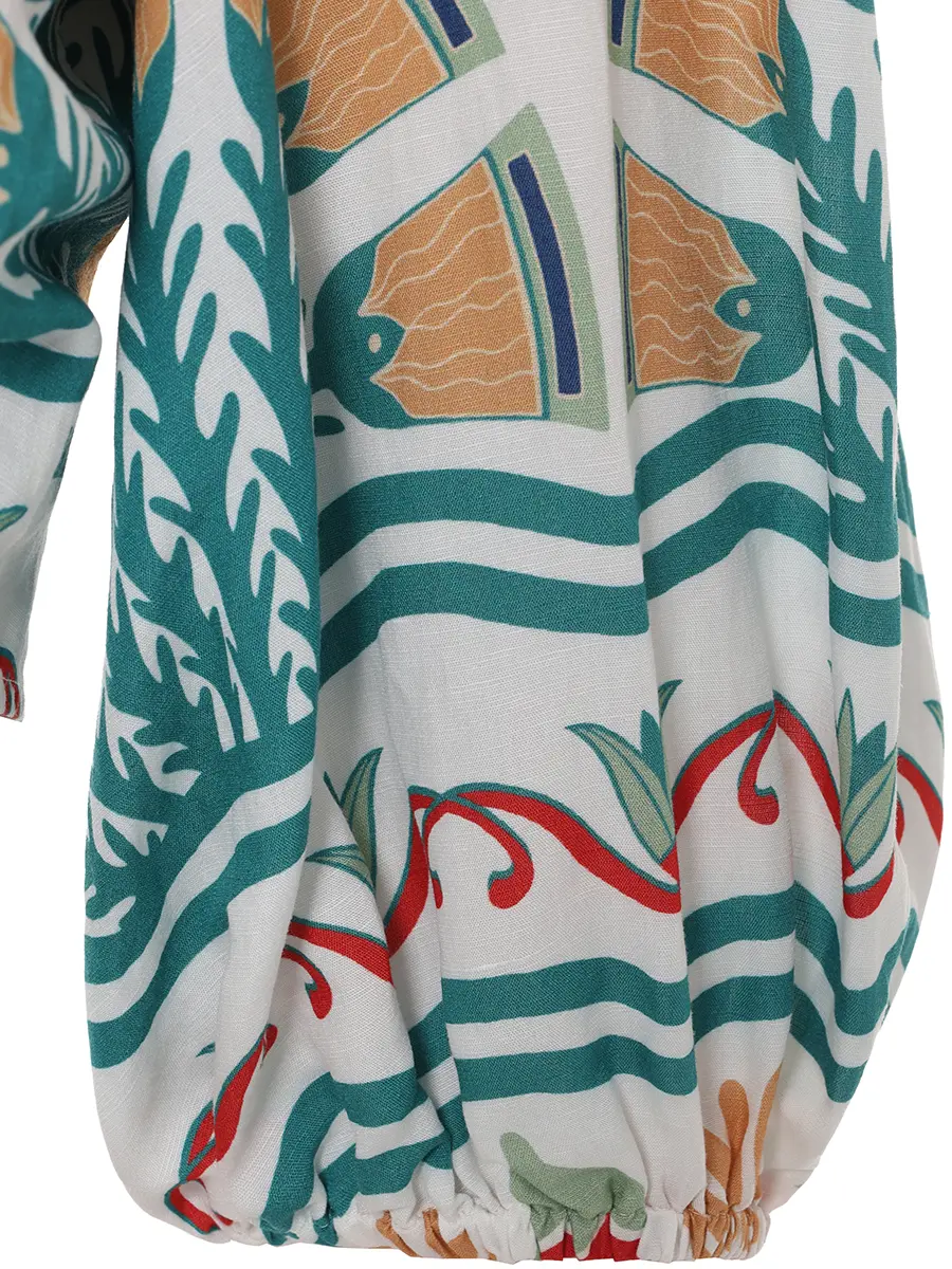 Блуза из вискозы и льна