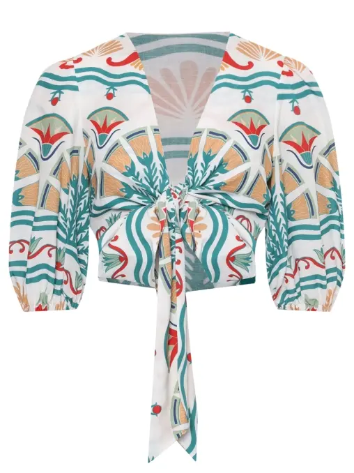 Блуза из вискозы и льна OLOLOL