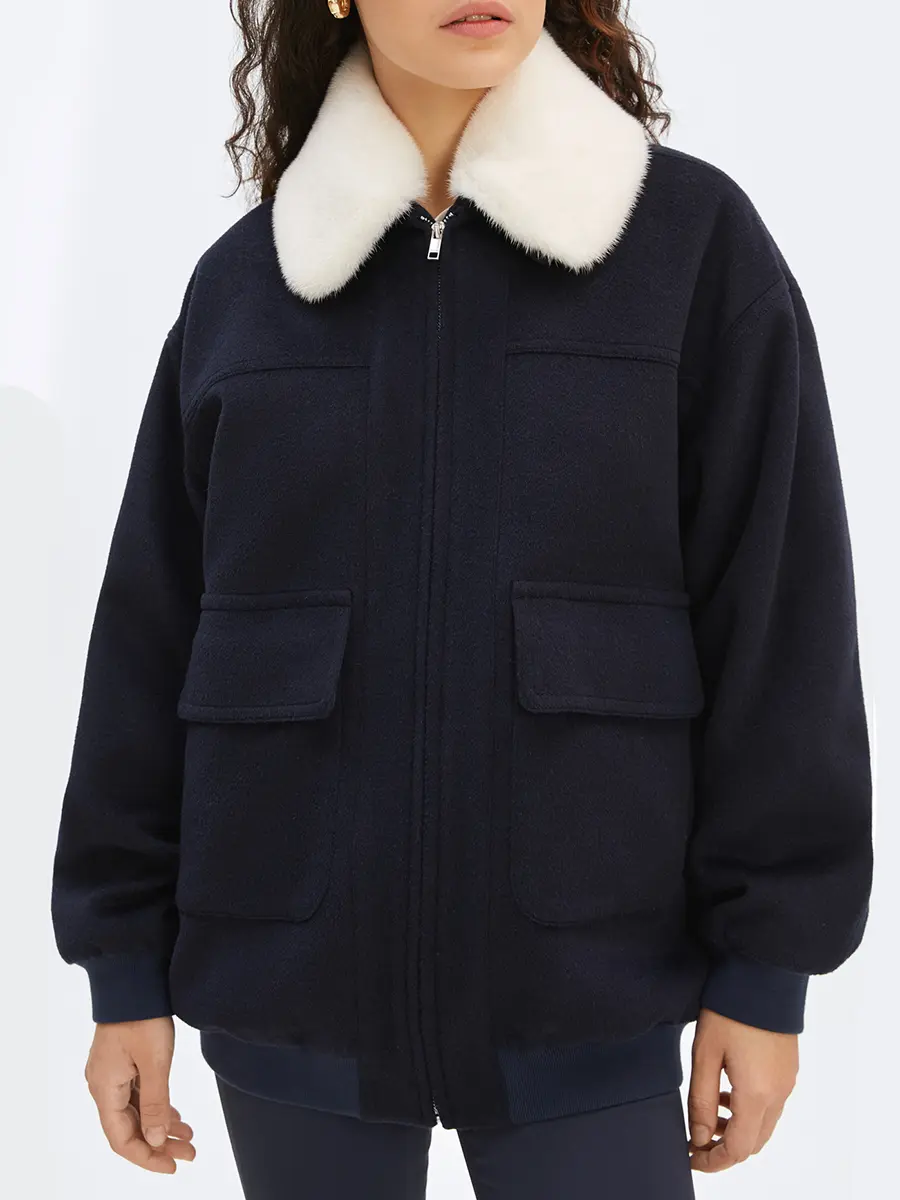 Бомбер с мехом норки