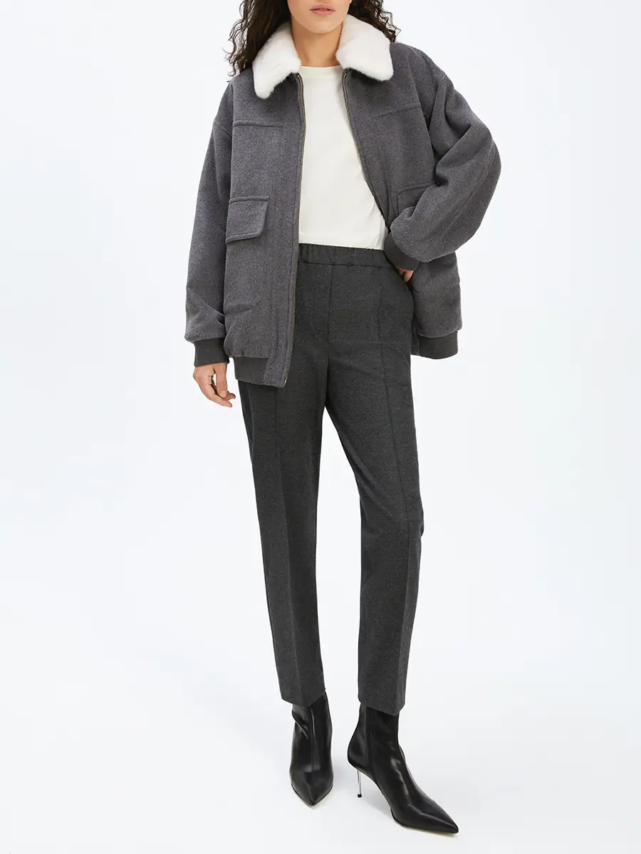 Бомбер с мехом норки