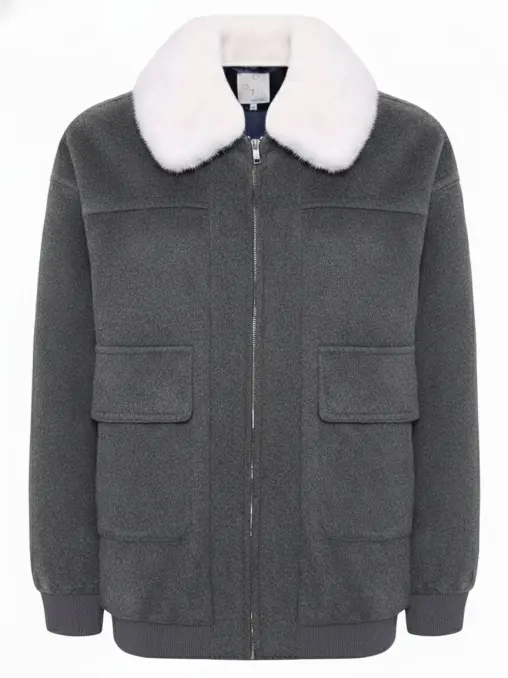 Бомбер с мехом норки OLOLOL