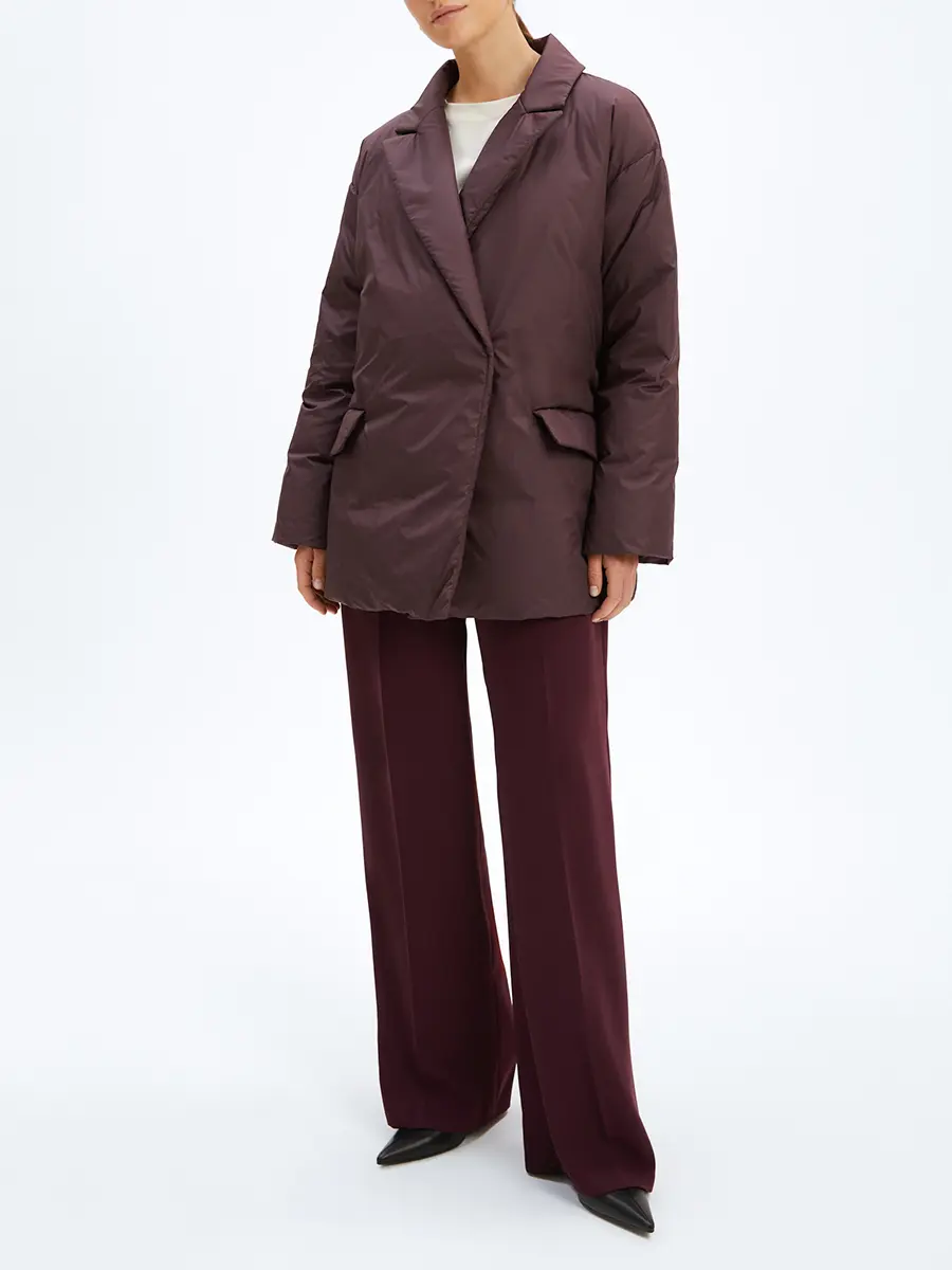 Пуховик однотонный