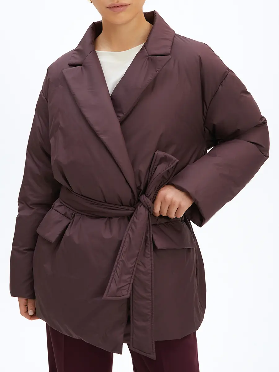 Пуховик однотонный