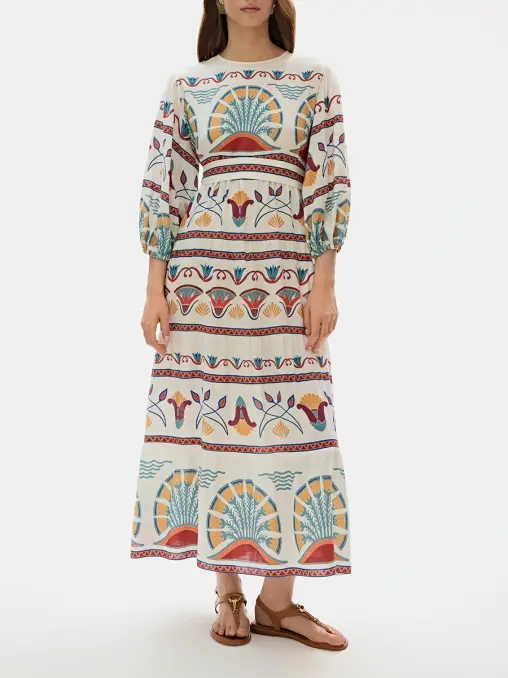 Платье изо льна и вискозы OLOLOL