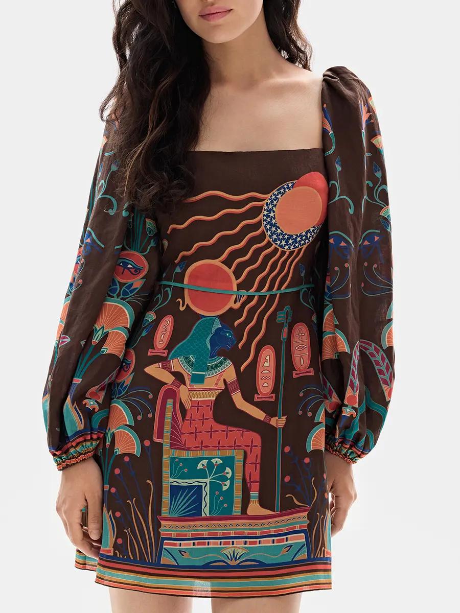 Платье изо льна и вискозы