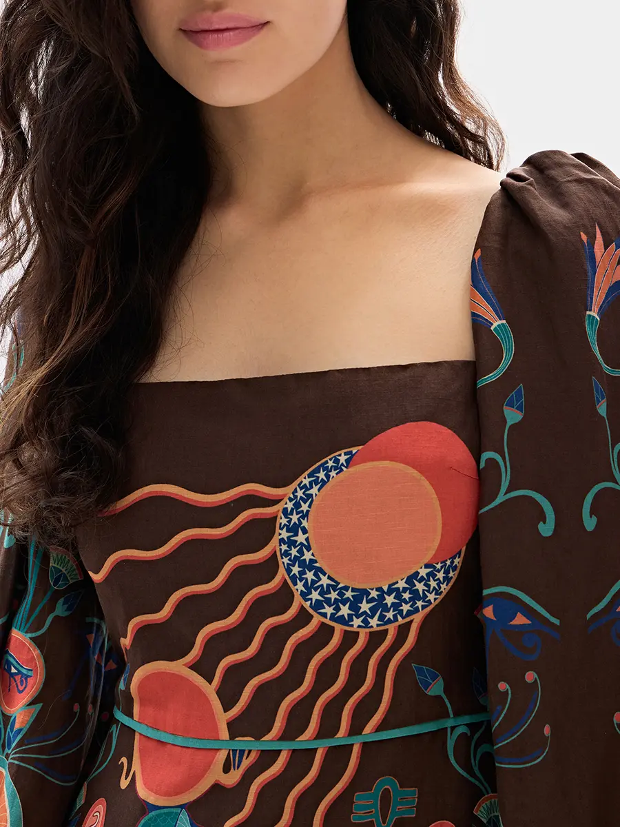 Платье изо льна и вискозы