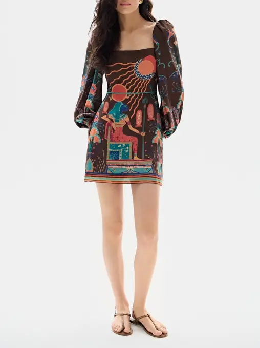 Платье изо льна и вискозы OLOLOL