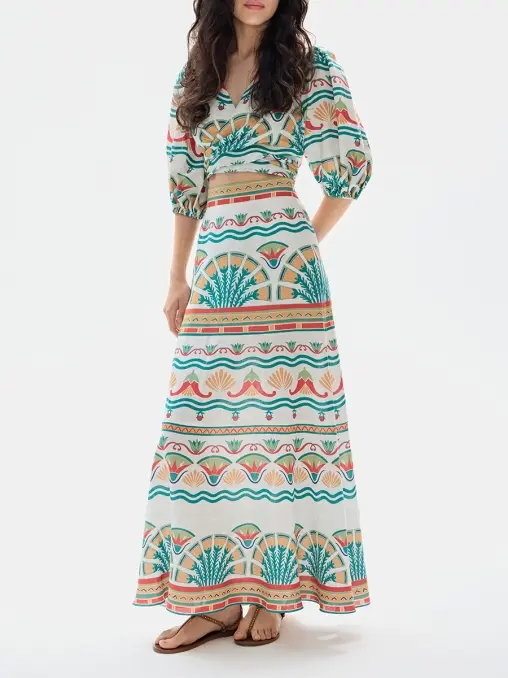 Юбка из вискозы и льна OLOLOL