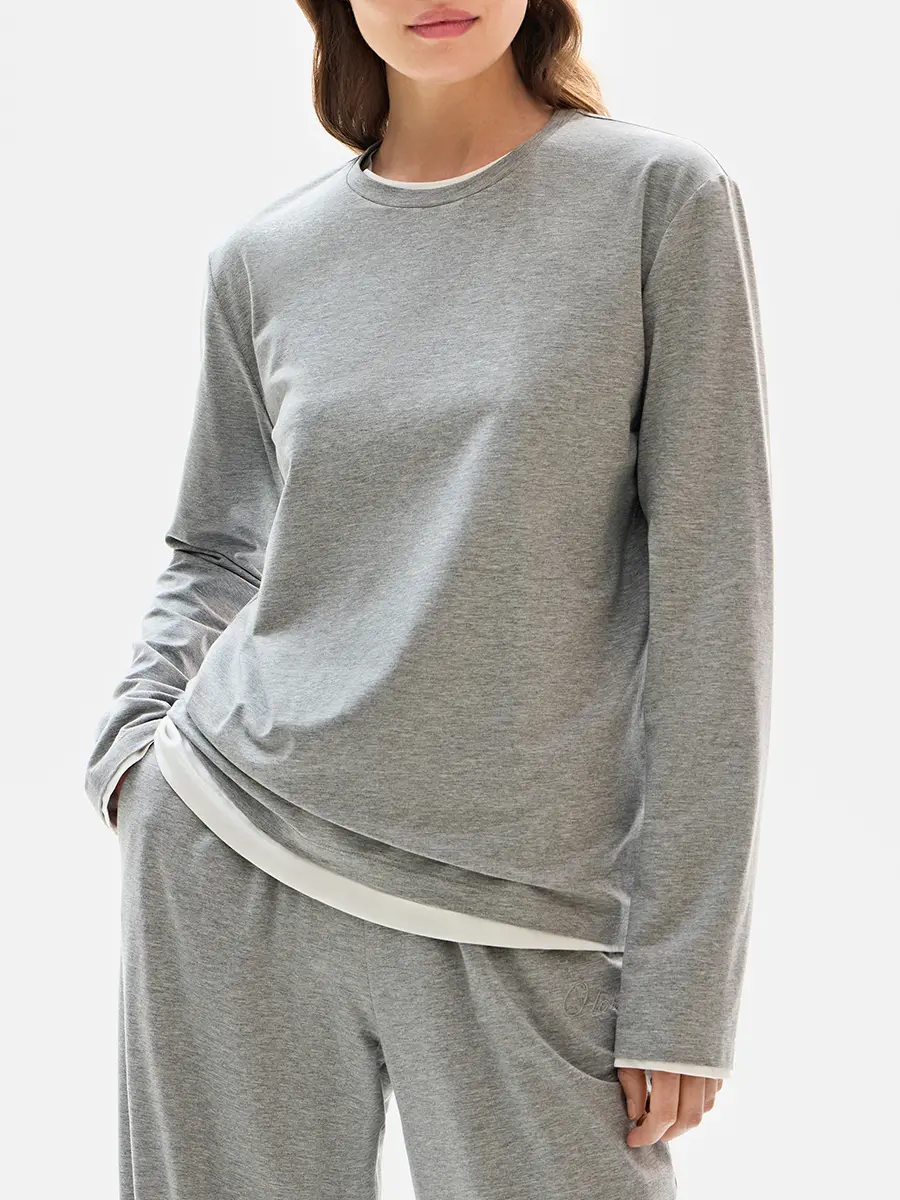 Лонгслив из хлопка и модала