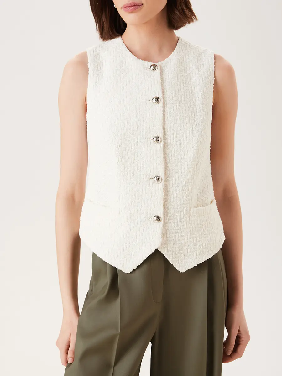 Жилет твидовый