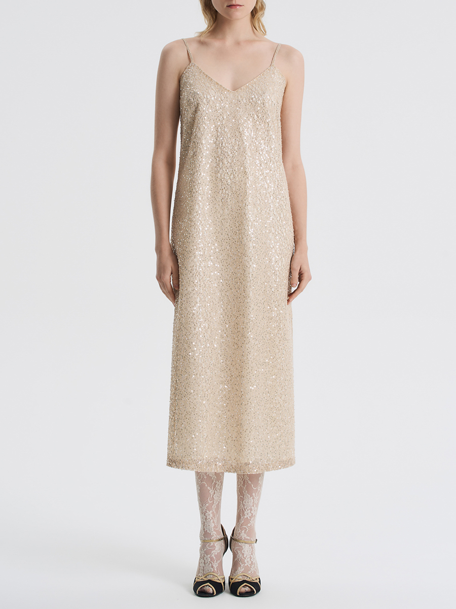 Платье-комбинация с вышивкой