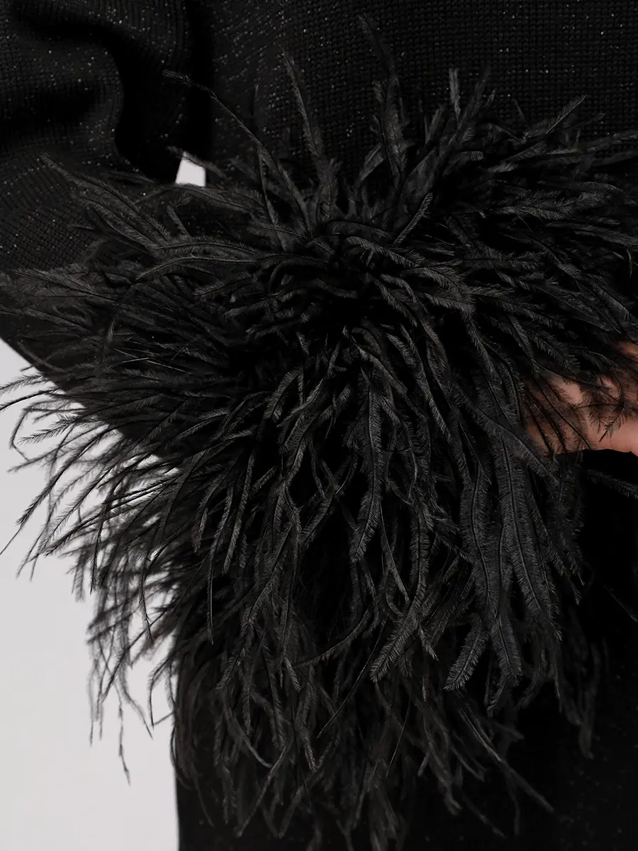 Платье-накидка с боа