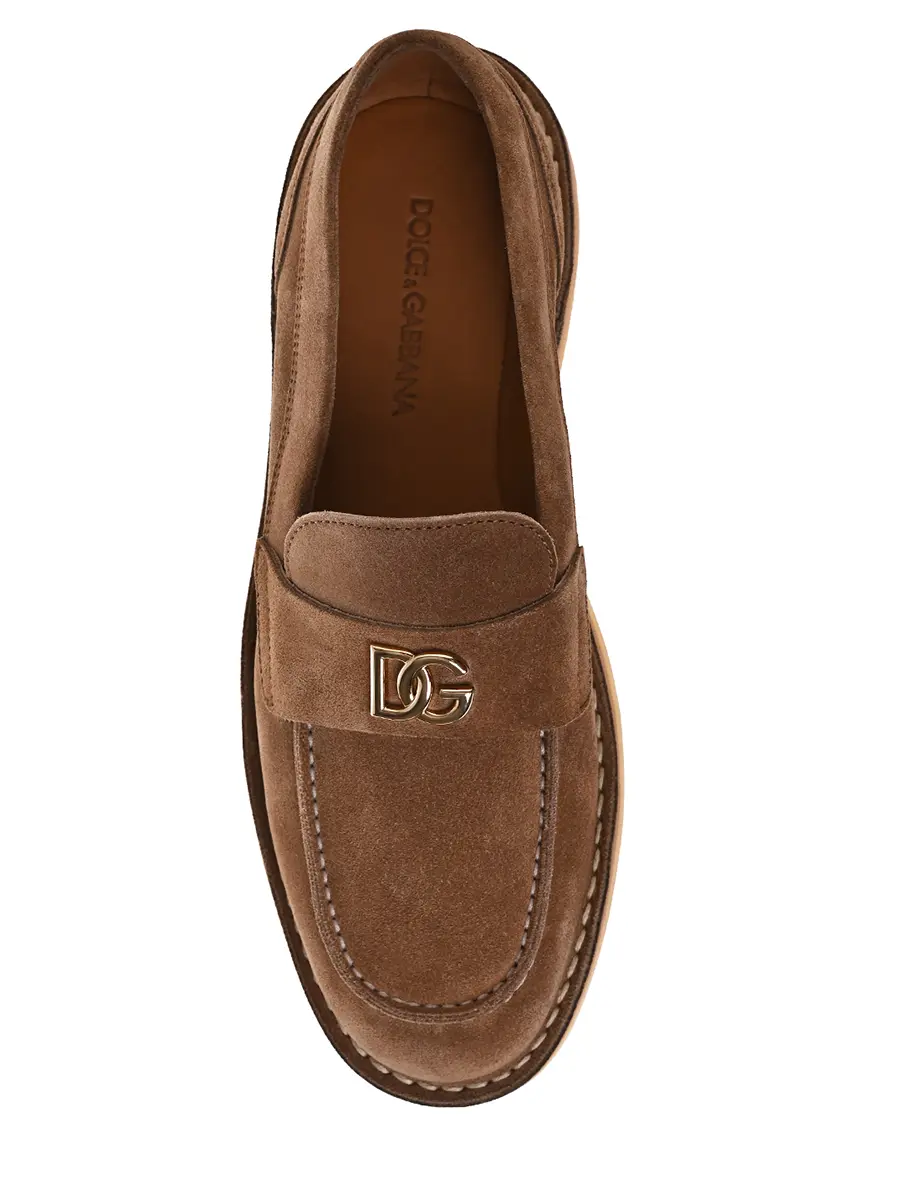 Лоферы замшевые