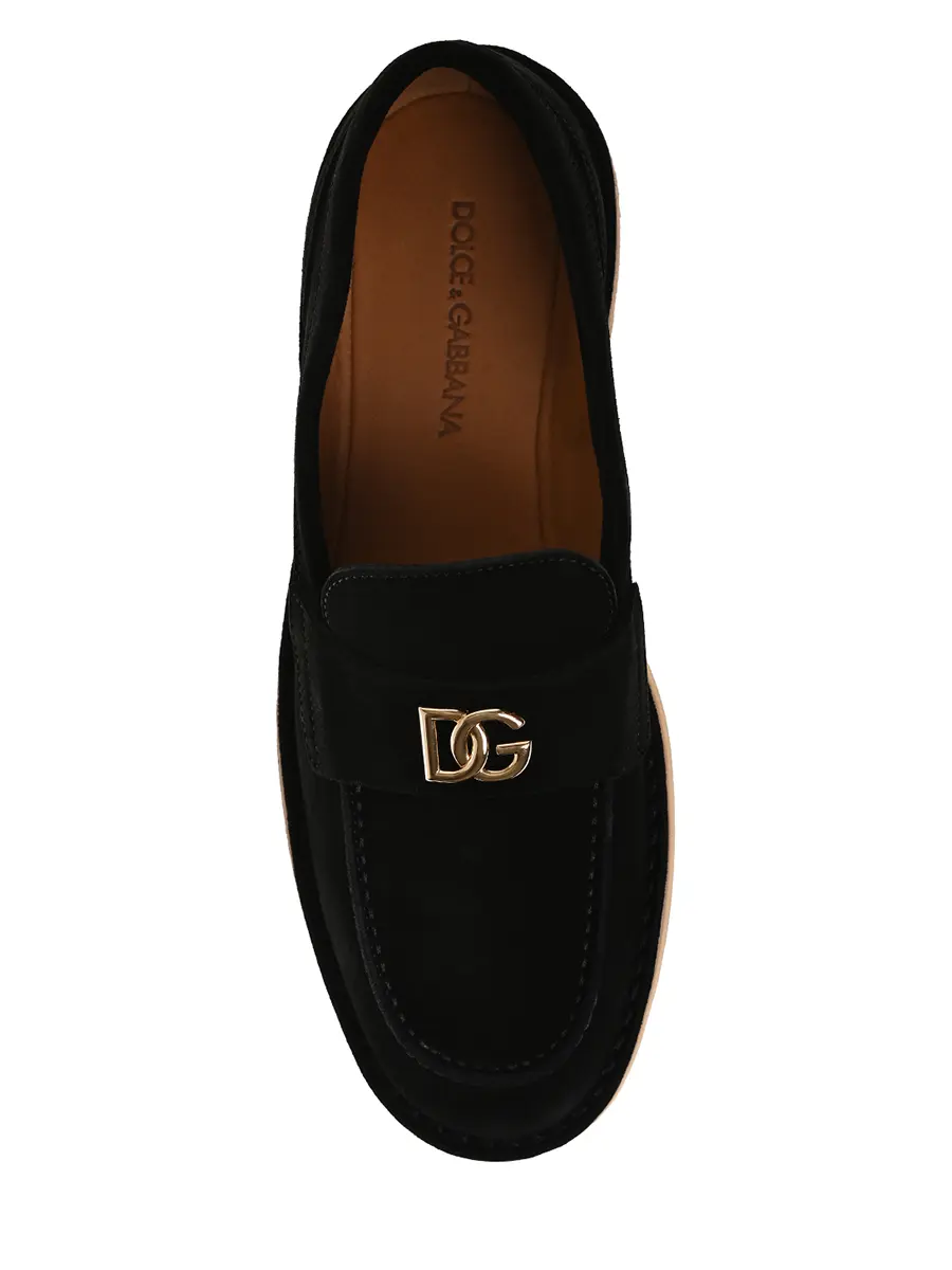 Лоферы замшевые