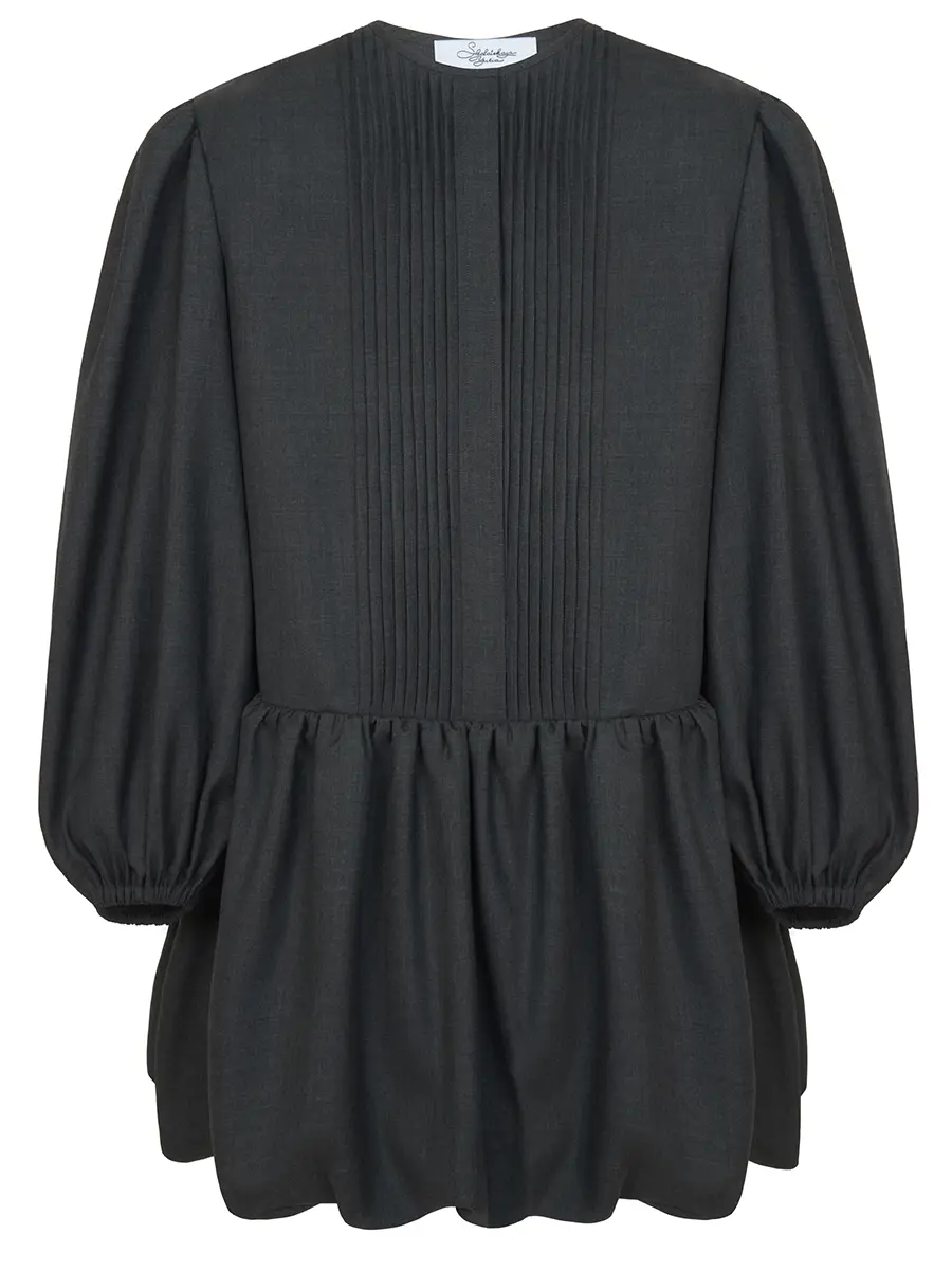 Платье-баллон шерстяное