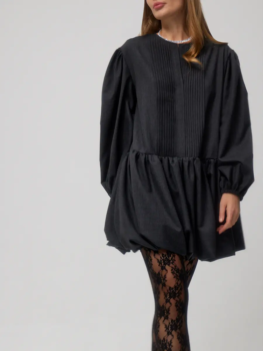 Платье-баллон шерстяное