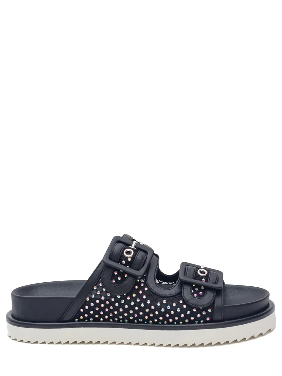 Шлепанцы из сетки и кожи