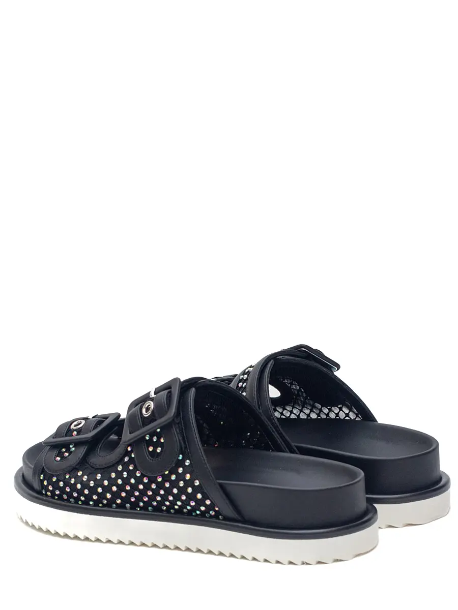 Шлепанцы из сетки и кожи