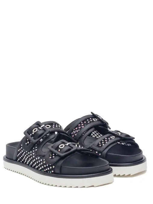 Шлепанцы из сетки и кожи BALDININI