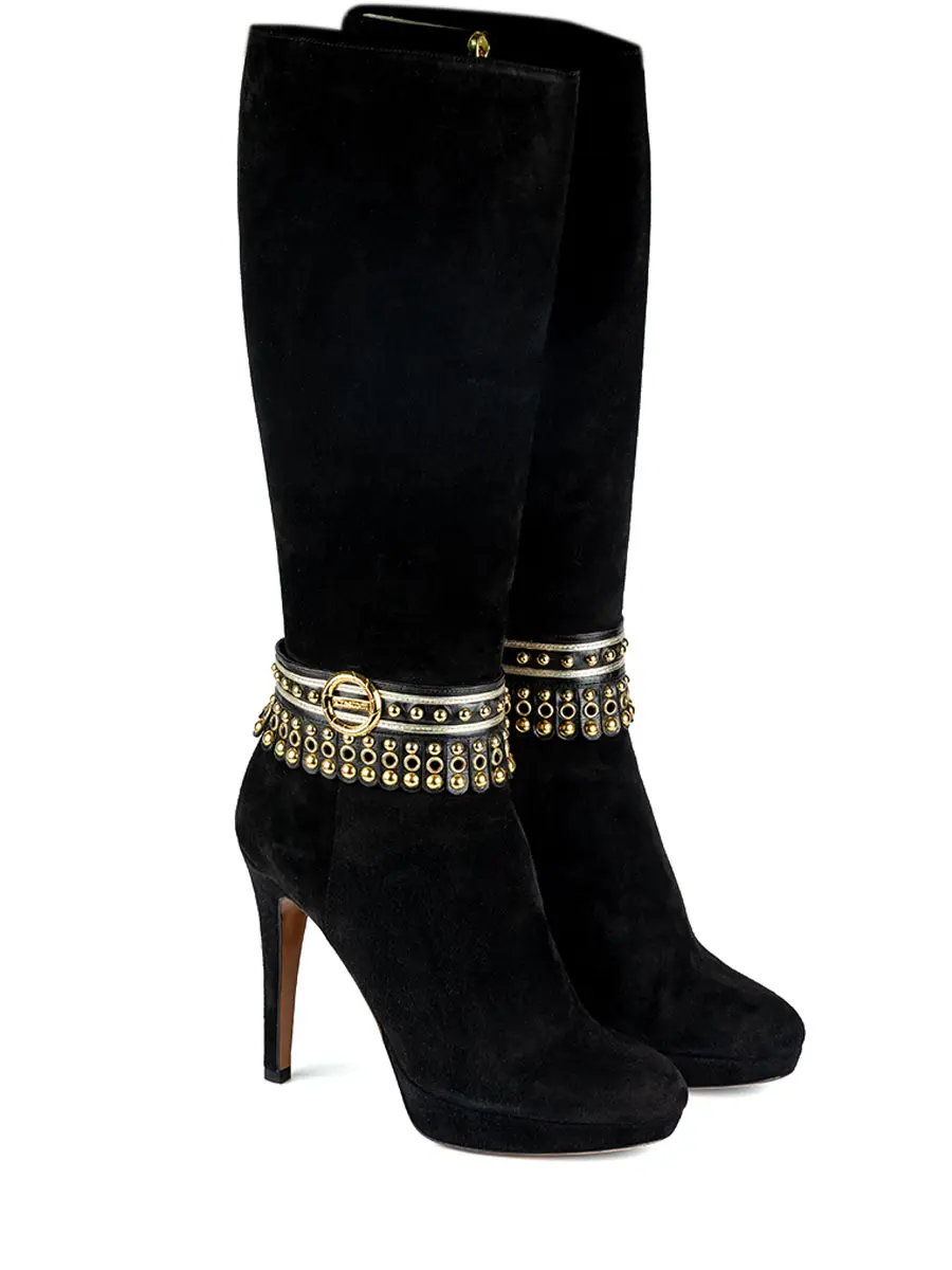 Сапоги замшевые