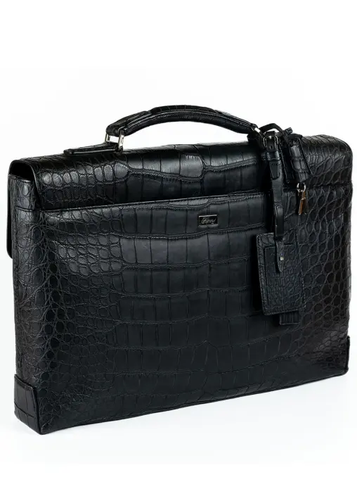 Портфель из кожи крокодила BRIONI