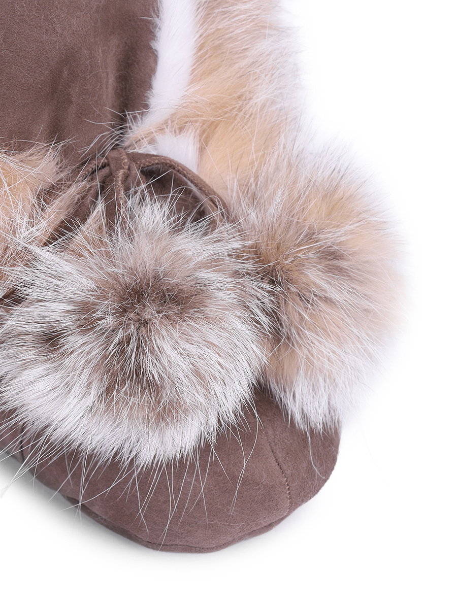 Пинетки замшевые с мехом