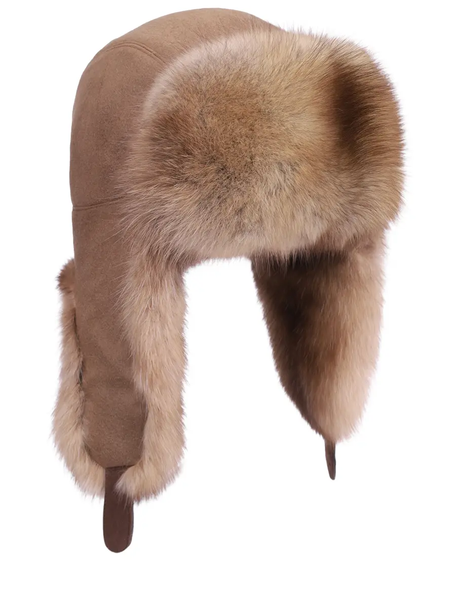 Шапка кашемировая с мехом соболя