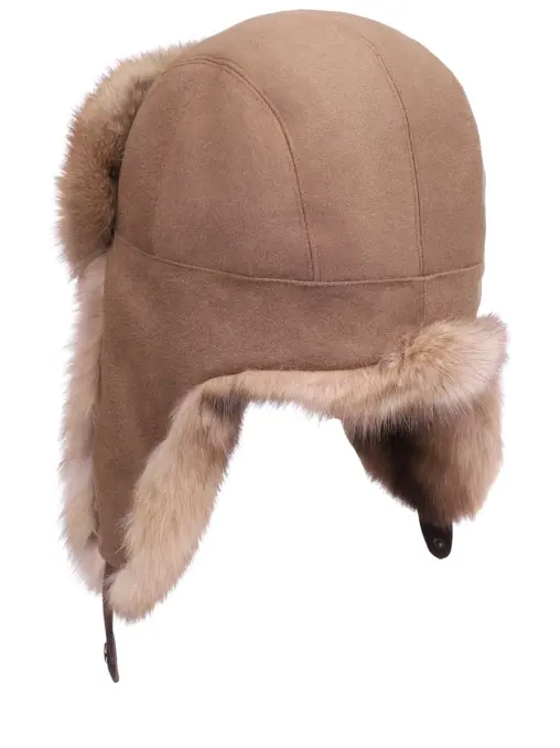 Шапка кашемировая с мехом соболя YASAVI