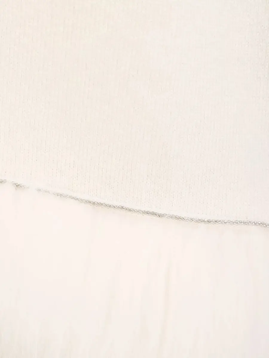 Палантин шерстяной с мехом енота