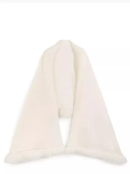 Палантин шерстяной с мехом енота FREE AGE