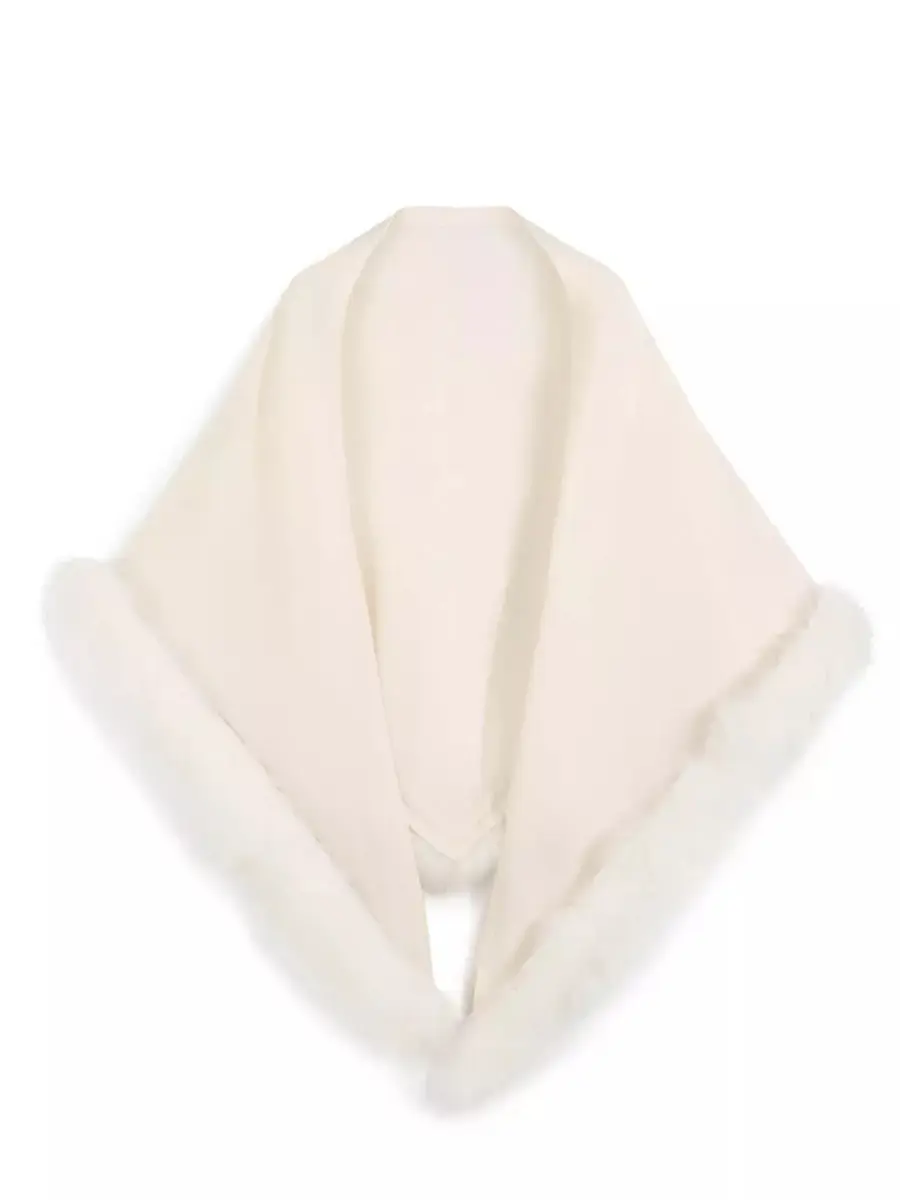 Платок шерстяной с мехом енота