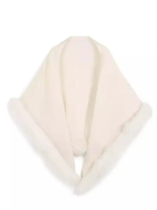 Платок шерстяной с мехом енота FREE AGE