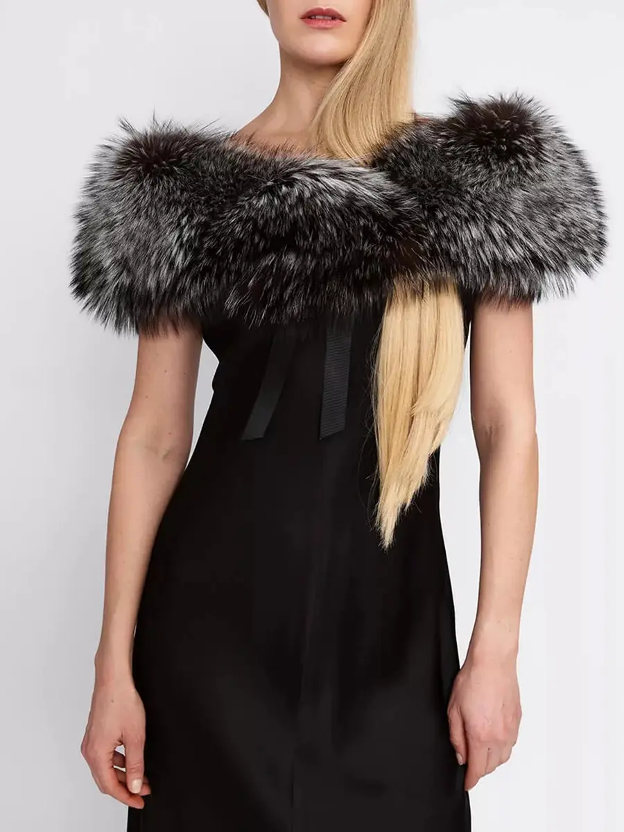 Воротник из меха лисы