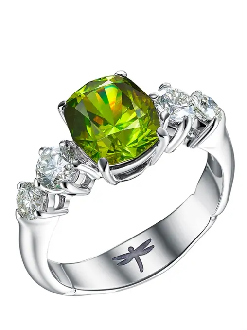 Кольцо с бриллиантами и демантоидом NATASHA LIBELLE