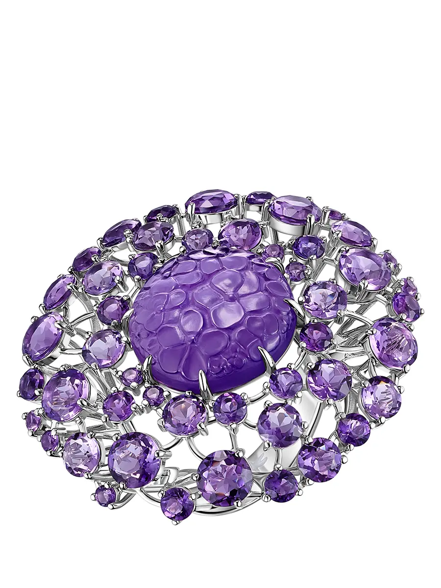 Кольцо с аметистом Пармская фиалка