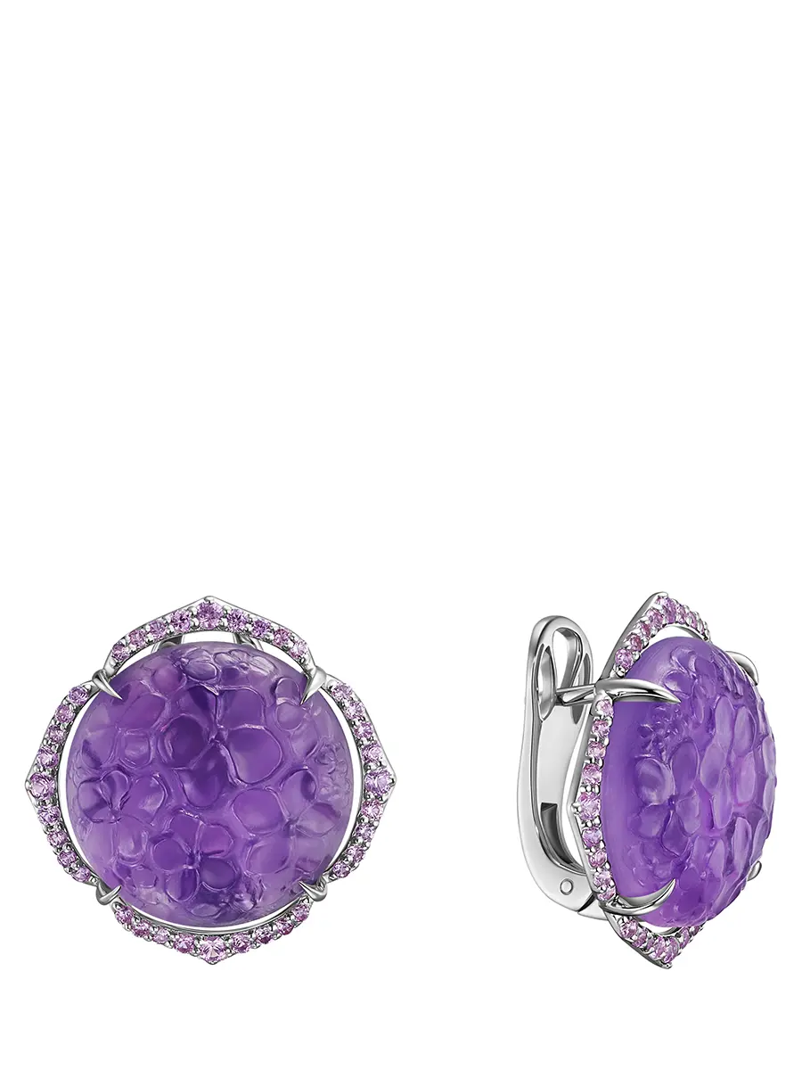 Серьги с аметистами Пармская фиалка