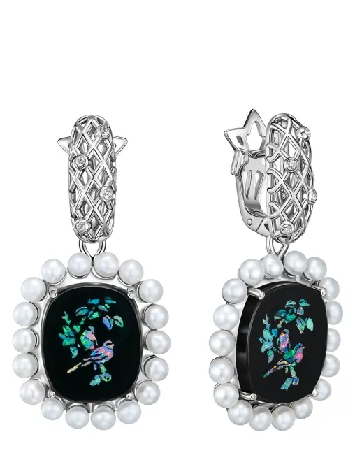 Серьги Маленький принц с опалом и жемчугом NATASHA LIBELLE