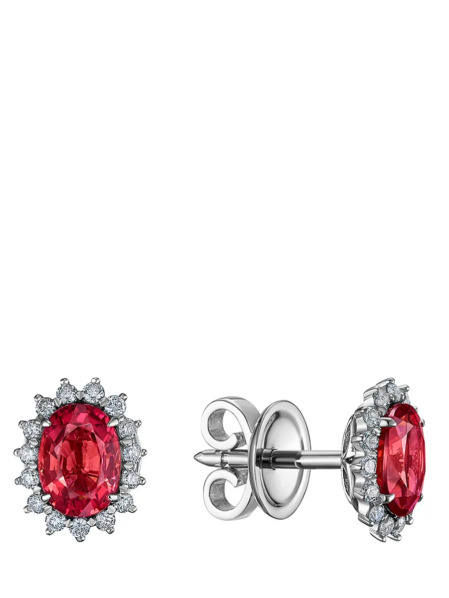 Пусеты с турмалином и бриллиантами