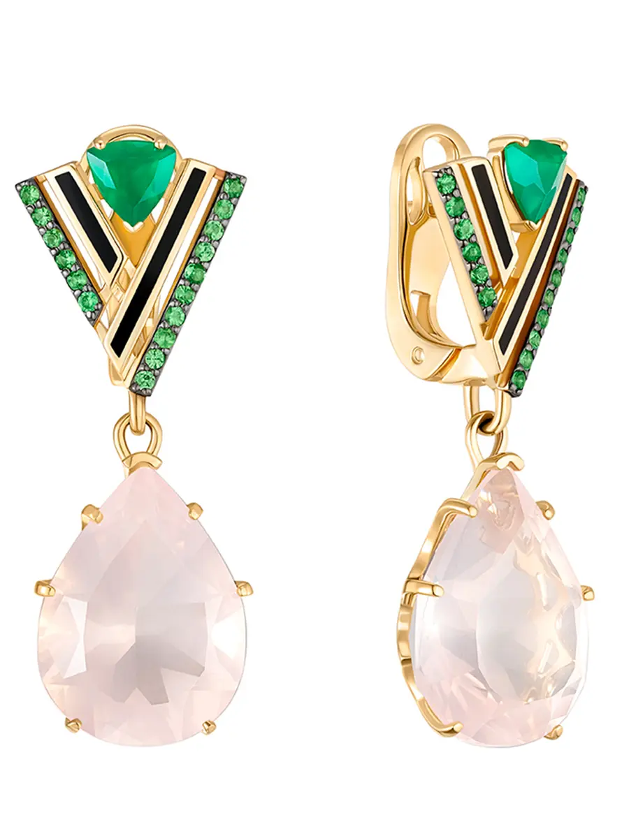 Серьги Гранвиль с кварцем