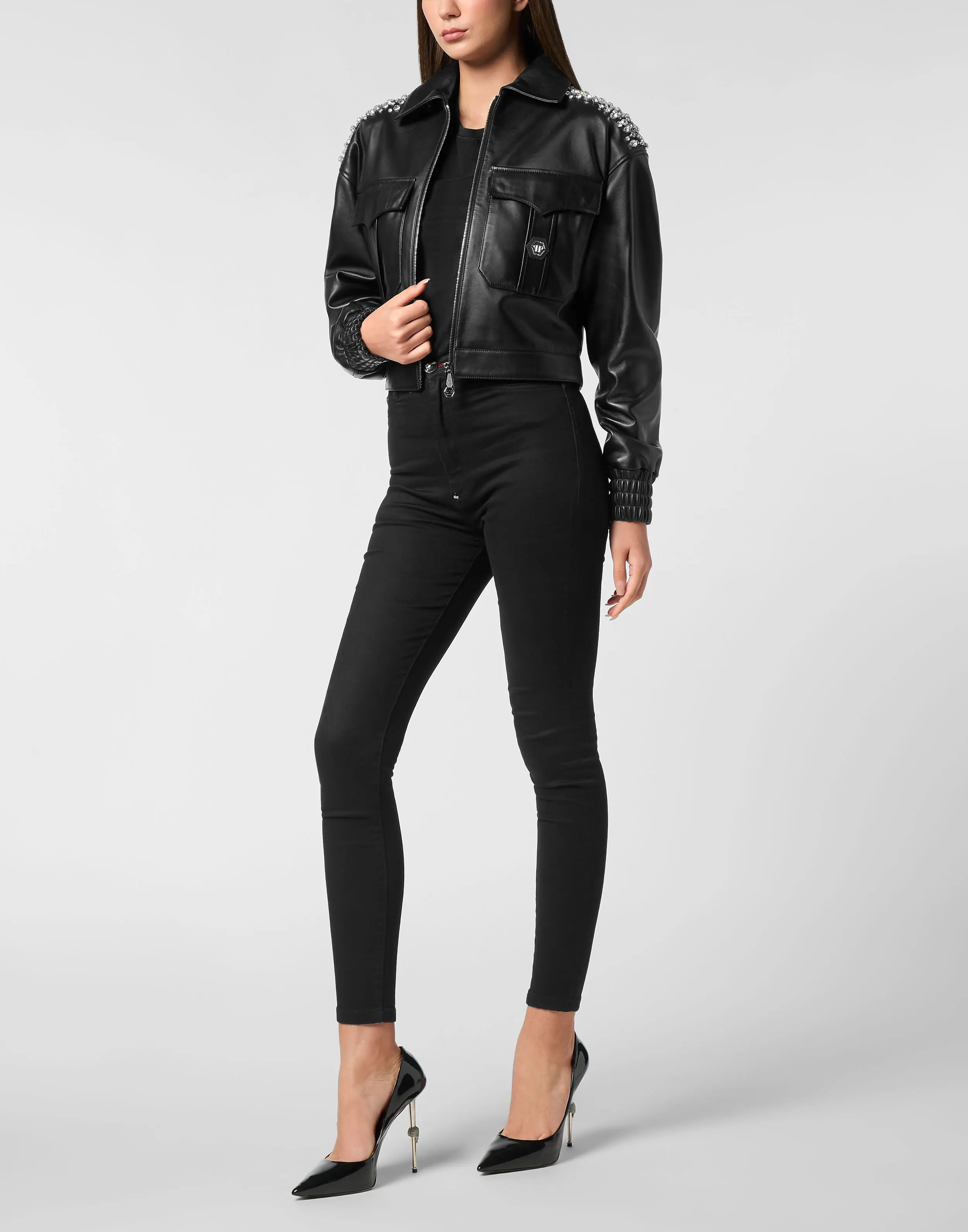 Бомбер кожаный