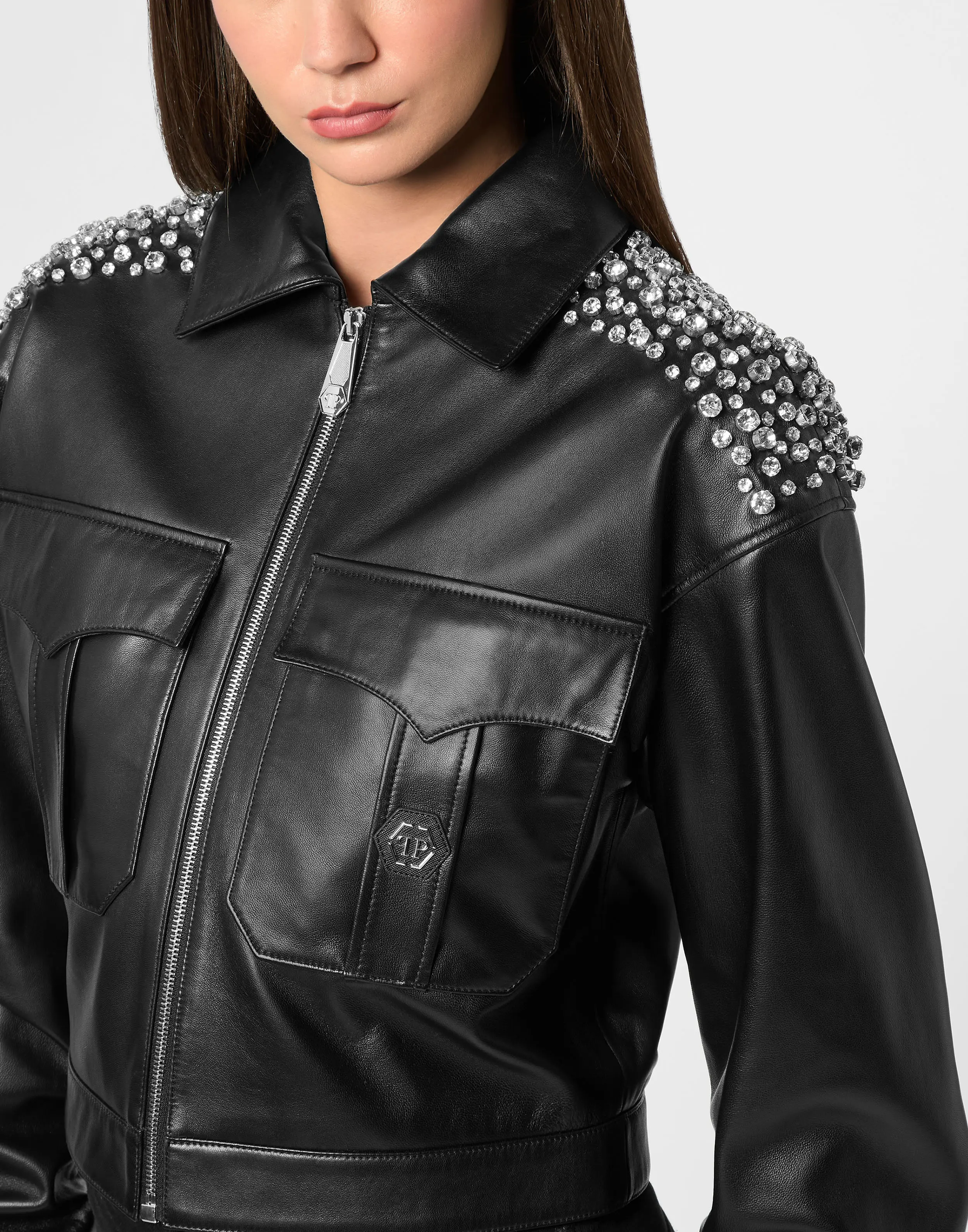 Бомбер кожаный