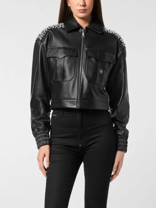Бомбер кожаный PHILIPP PLEIN