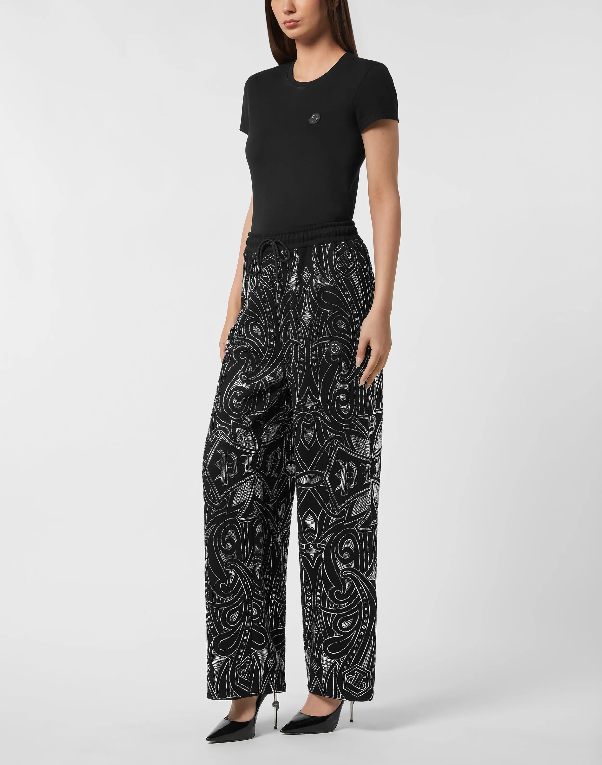 Брюки со стразами